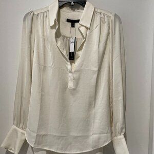Banana Republic Silky Collar Blouse XS Cream Color